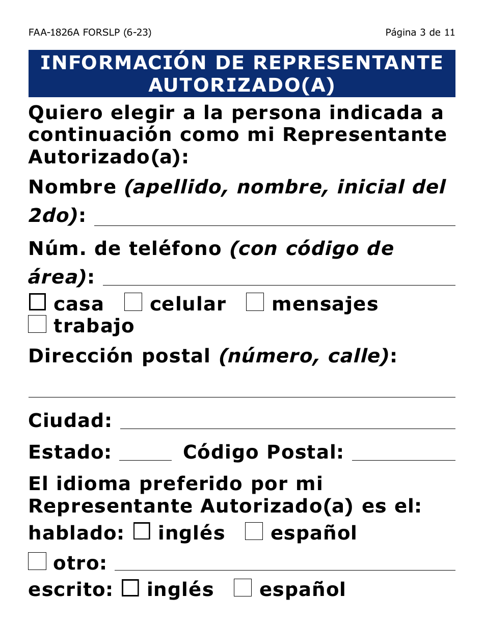 Form FAA-1821A-SLP Solicitud De Asistencia Nutricional Proyecto De Solicitud Simplificada Para Personas De Tercera Edad (Esap Por Sus Siglas En Ingles) (Letra Grande) - Arizona, Page 26