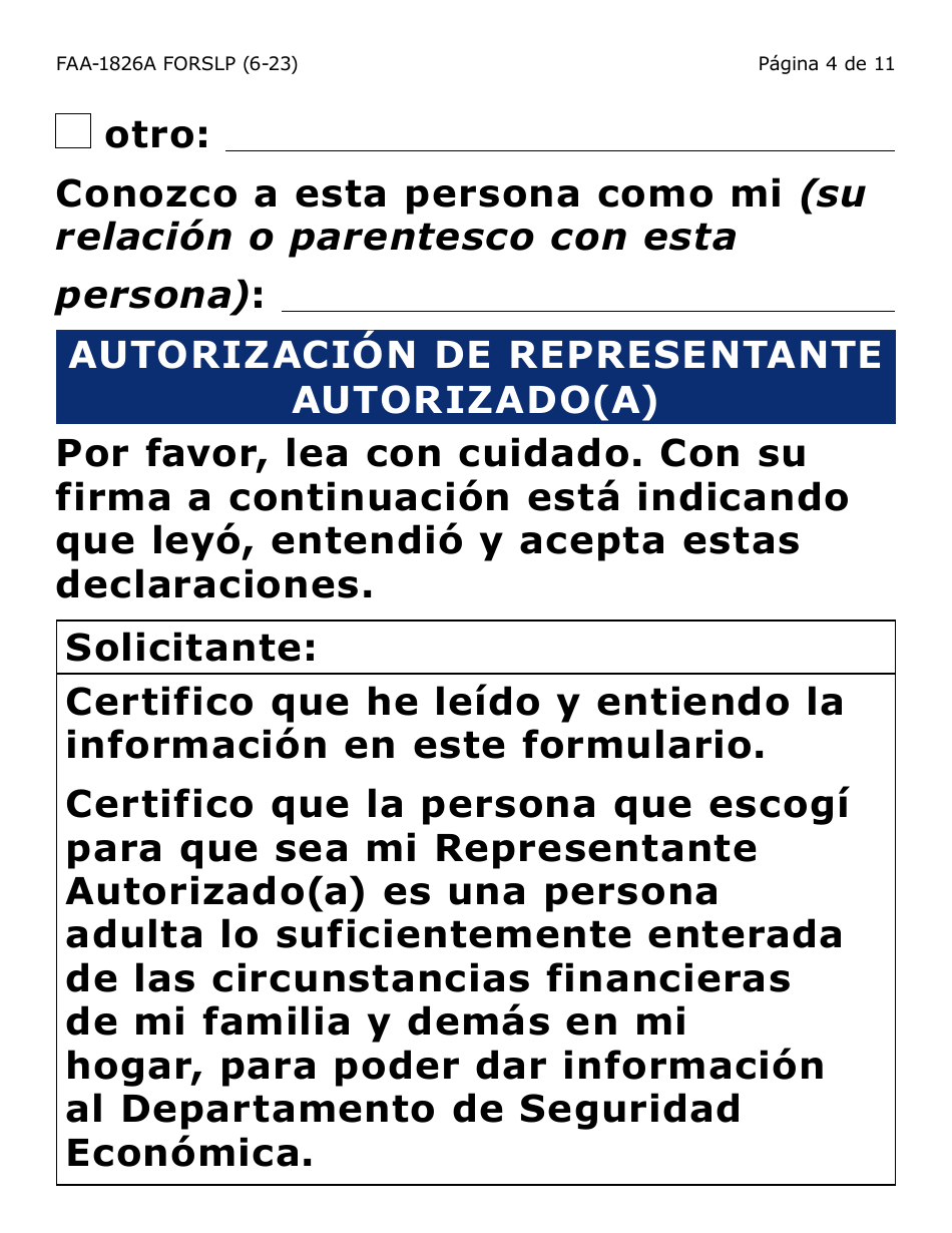 Form FAA-1821A-SLP Solicitud De Asistencia Nutricional Proyecto De Solicitud Simplificada Para Personas De Tercera Edad (Esap Por Sus Siglas En Ingles) (Letra Grande) - Arizona, Page 27