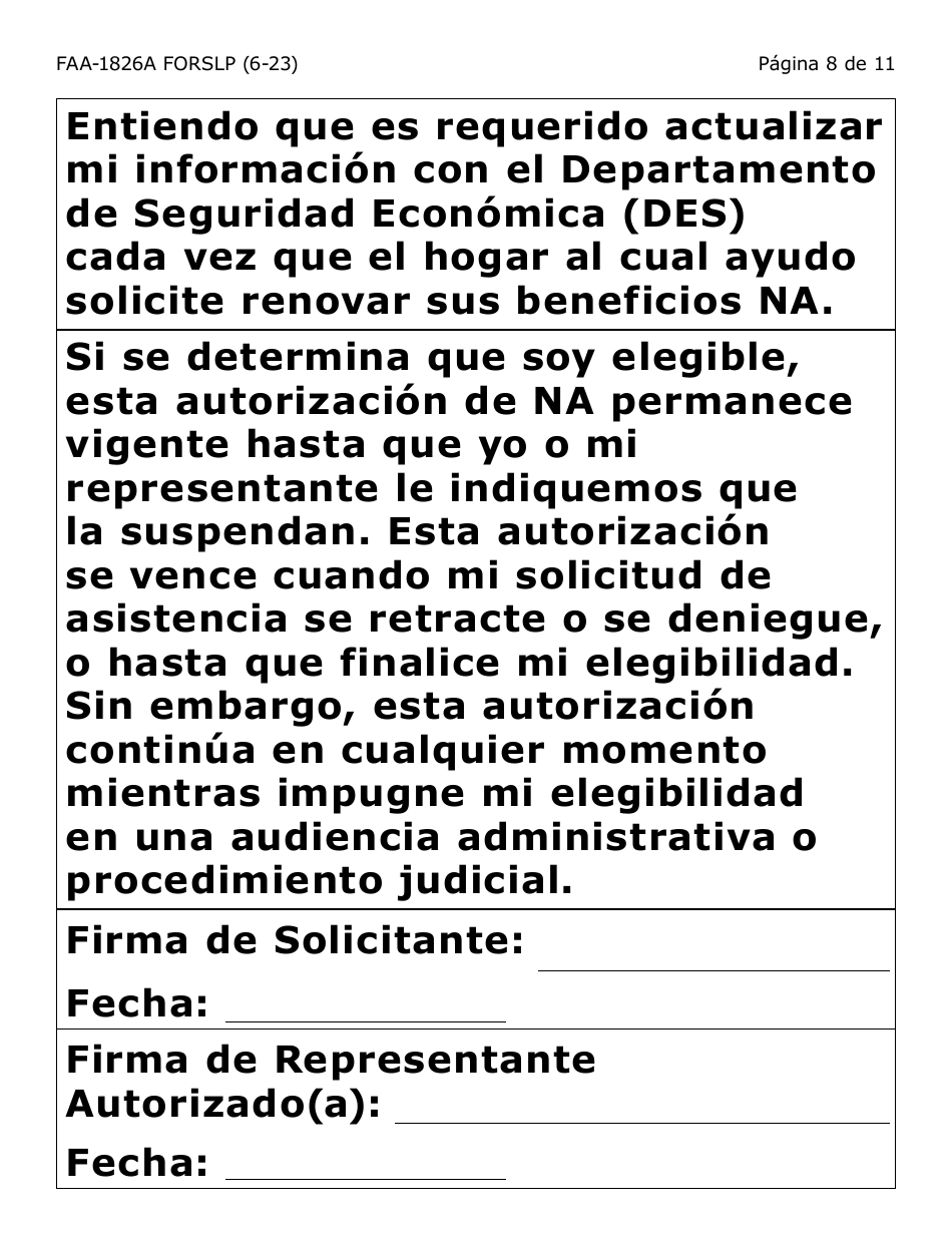 Form FAA-1821A-SLP Solicitud De Asistencia Nutricional Proyecto De Solicitud Simplificada Para Personas De Tercera Edad (Esap Por Sus Siglas En Ingles) (Letra Grande) - Arizona, Page 31