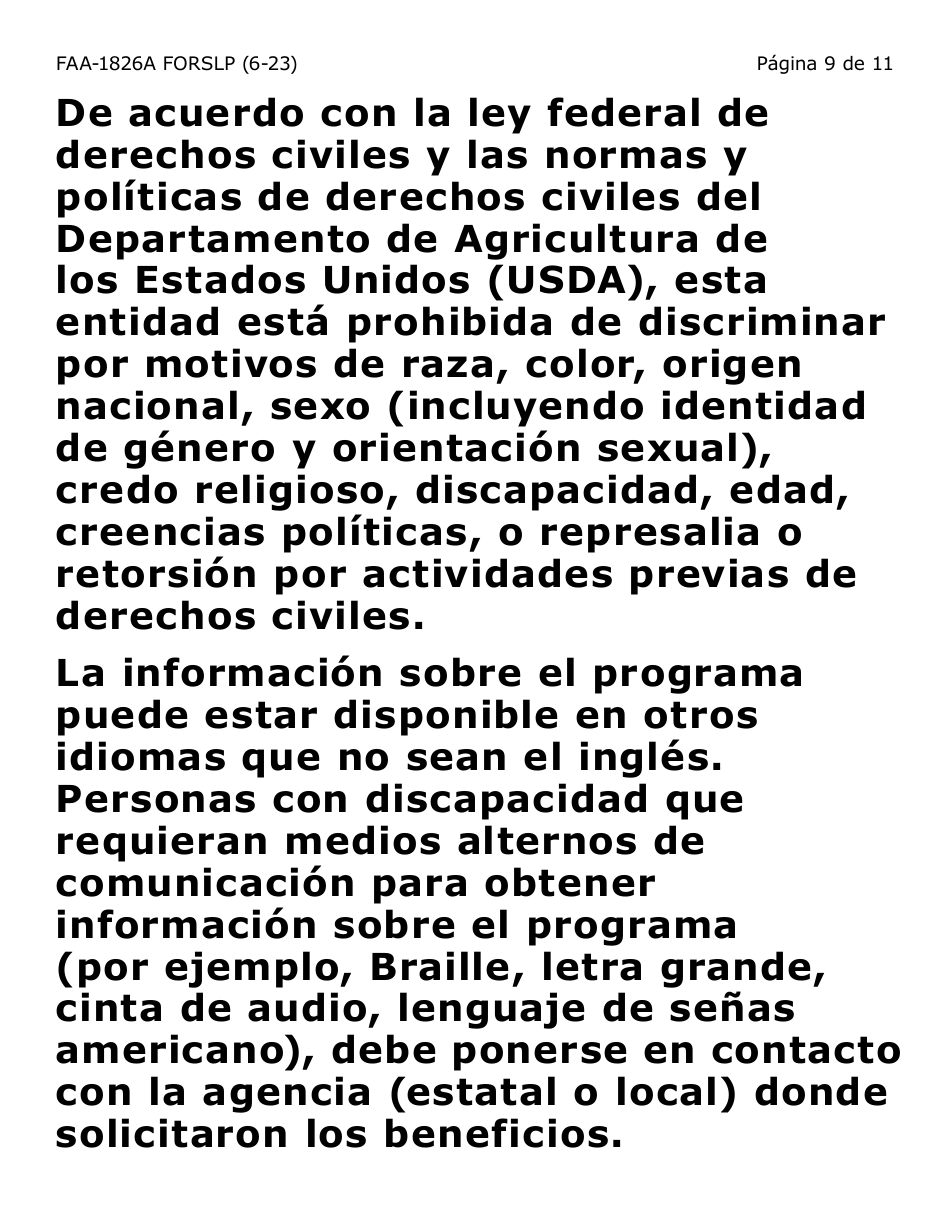Form FAA-1821A-SLP Solicitud De Asistencia Nutricional Proyecto De Solicitud Simplificada Para Personas De Tercera Edad (Esap Por Sus Siglas En Ingles) (Letra Grande) - Arizona, Page 32