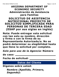 Form FAA-1821A-SLP Solicitud De Asistencia Nutricional Proyecto De Solicitud Simplificada Para Personas De Tercera Edad (Esap Por Sus Siglas En Ingles) (Letra Grande) - Arizona, Page 4
