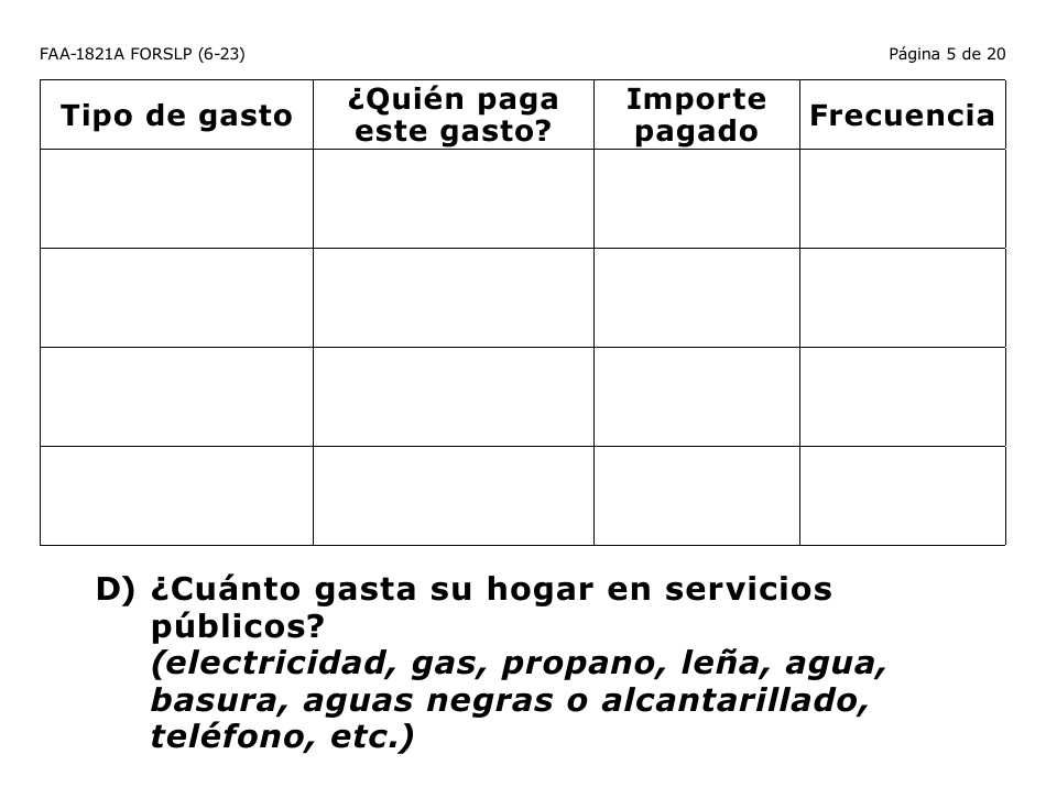 Form FAA-1821A-SLP Solicitud De Asistencia Nutricional Proyecto De Solicitud Simplificada Para Personas De Tercera Edad (Esap Por Sus Siglas En Ingles) (Letra Grande) - Arizona, Page 8