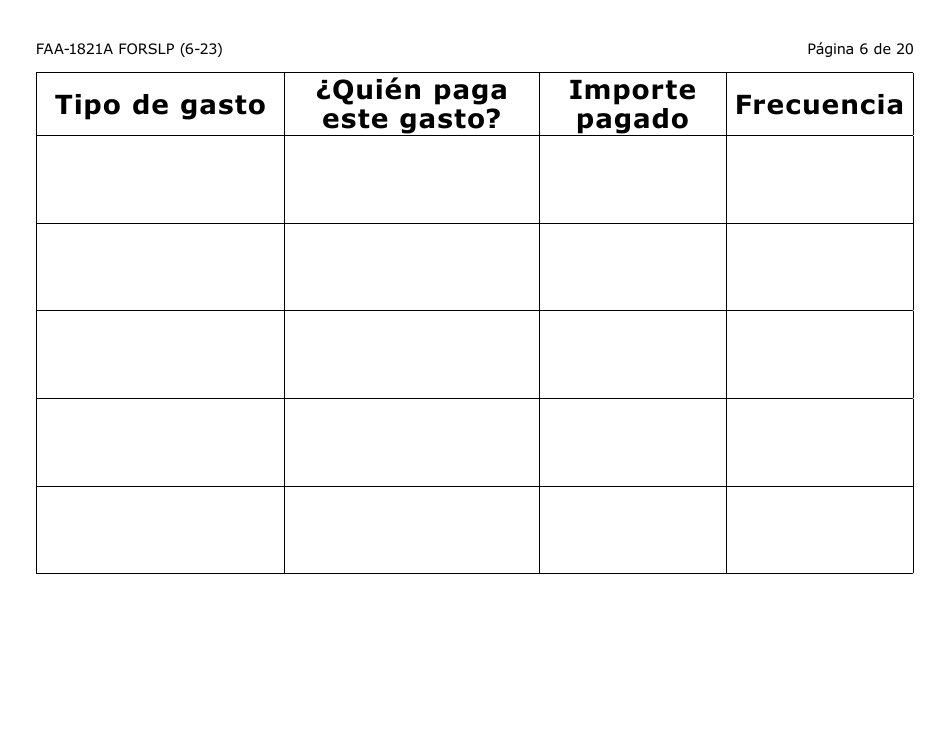 Form FAA-1821A-SLP Solicitud De Asistencia Nutricional Proyecto De Solicitud Simplificada Para Personas De Tercera Edad (Esap Por Sus Siglas En Ingles) (Letra Grande) - Arizona, Page 9