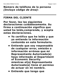 Formulario FAA-1494A-SLP Remocion De Un(A) Representante Autorizado(A) (Letra Grande) - Arizona (Spanish), Page 4