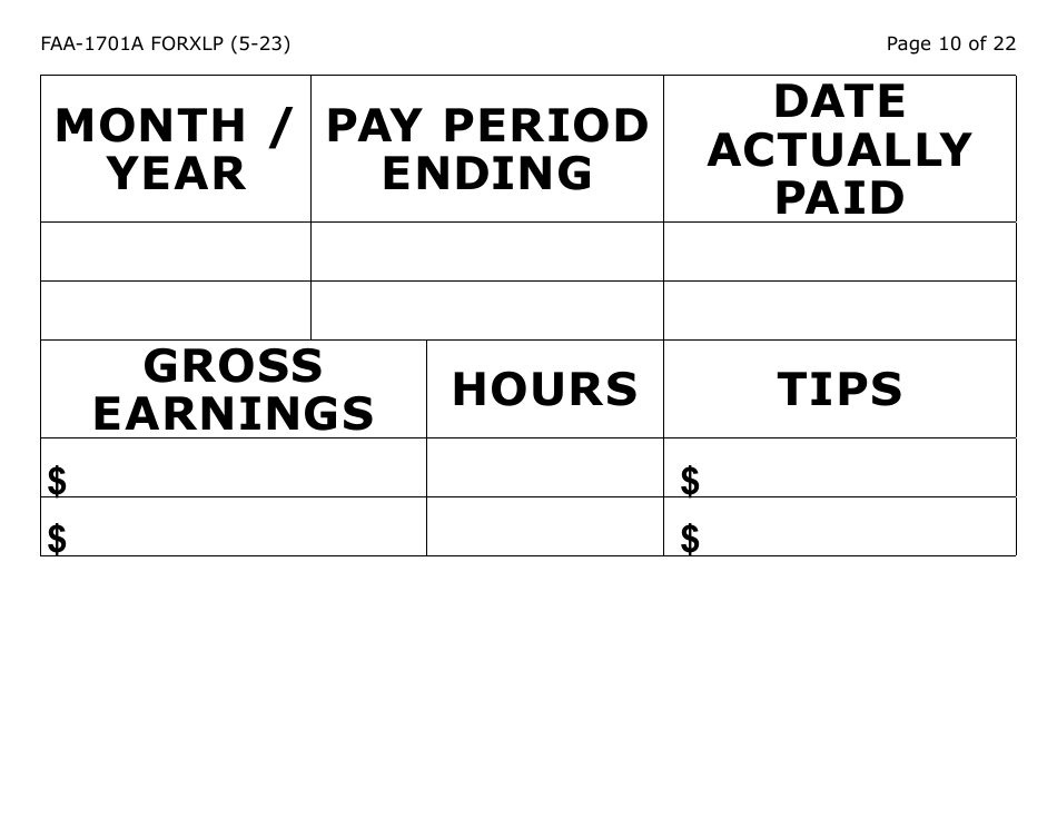 Form FAA-1701A-XLP Verification of Terminated Employment (Extra Large Print) - Arizona, Page 10