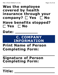 Form FAA-1701A-XLP Verification of Terminated Employment (Extra Large Print) - Arizona, Page 14