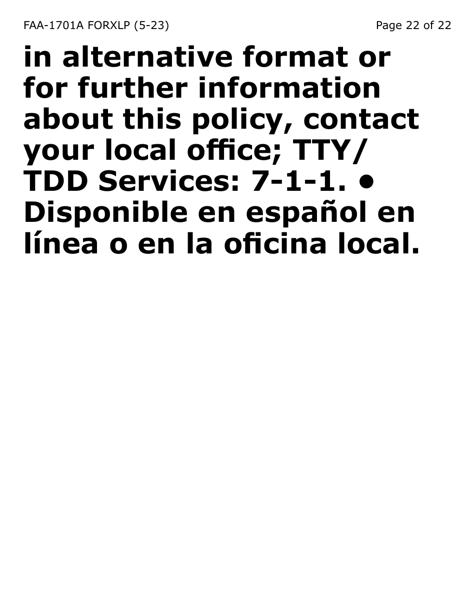 Form FAA-1701A-XLP Verification of Terminated Employment (Extra Large Print) - Arizona, Page 22