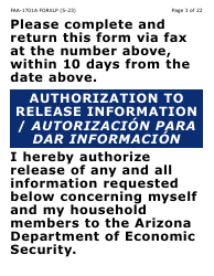 Form FAA-1701A-XLP Verification of Terminated Employment (Extra Large Print) - Arizona, Page 3