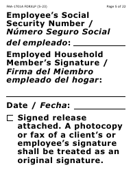 Form FAA-1701A-XLP Verification of Terminated Employment (Extra Large Print) - Arizona, Page 5
