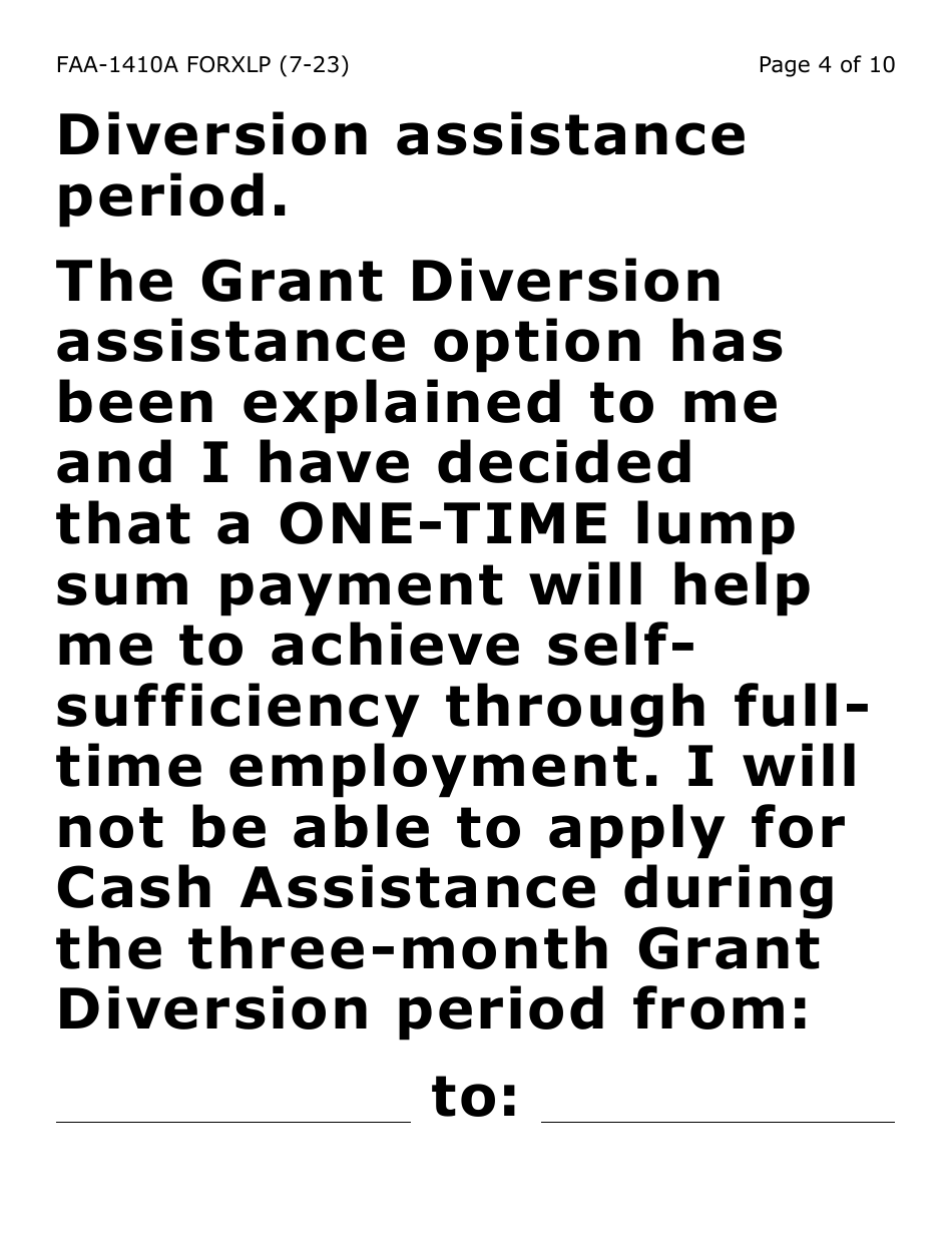 Form FAA-1410A-XLP Grant Diversion Script and Applicant Agreement (Extra Large Print) - Arizona, Page 4