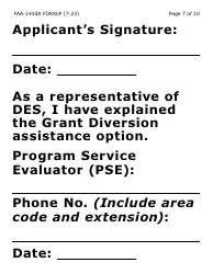 Form FAA-1410A-XLP Grant Diversion Script and Applicant Agreement (Extra Large Print) - Arizona, Page 7