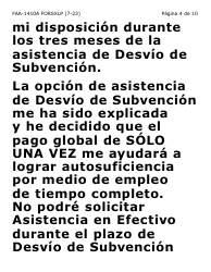 Formulario FAA-1410A-SXLP Acuerdo De Solicitante Y Guion De Desvio De Subvencion (Letra Extra Grande) - Arizona (Spanish), Page 4
