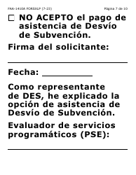 Formulario FAA-1410A-SXLP Acuerdo De Solicitante Y Guion De Desvio De Subvencion (Letra Extra Grande) - Arizona (Spanish), Page 7