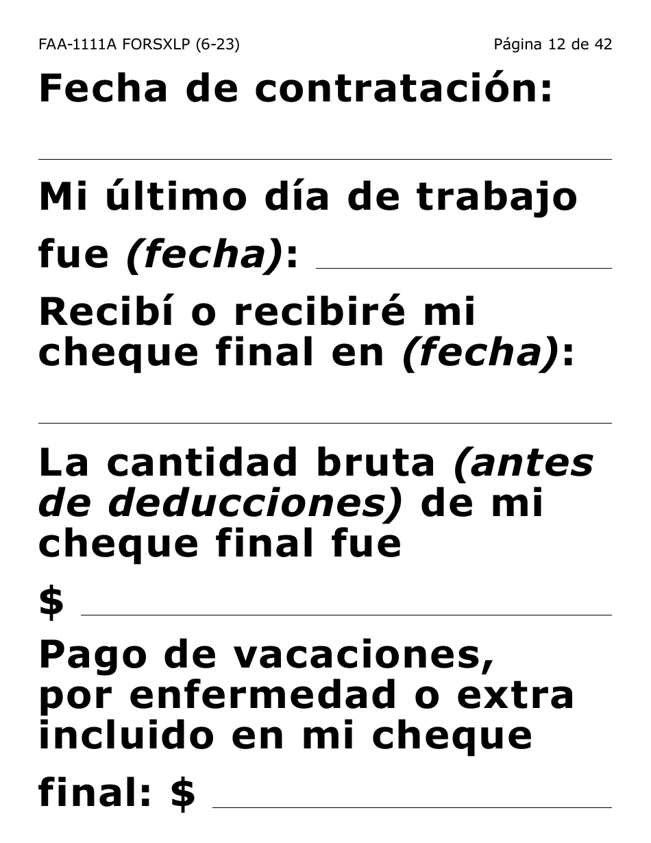 Formulario FAA-1111A-SXLP Formulario Para Verificar La Declaracion Del Participante (Letra Extra Grande) - Arizona (Spanish), Page 12