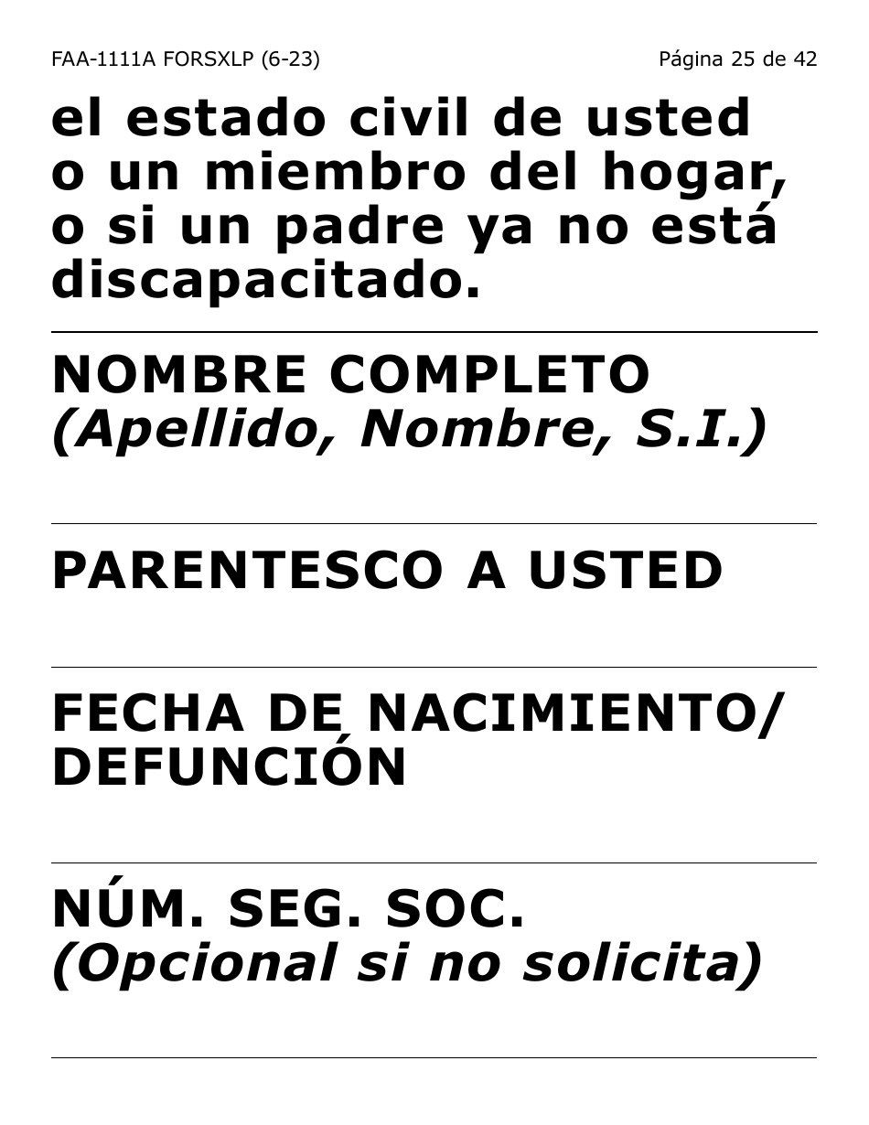 Formulario FAA-1111A-SXLP Formulario Para Verificar La Declaracion Del Participante (Letra Extra Grande) - Arizona (Spanish), Page 25