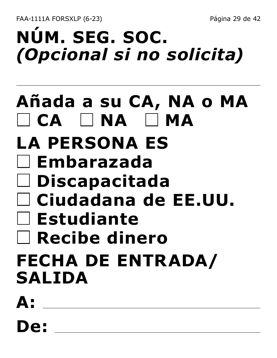 Formulario FAA-1111A-SXLP Formulario Para Verificar La Declaracion Del Participante (Letra Extra Grande) - Arizona (Spanish), Page 29