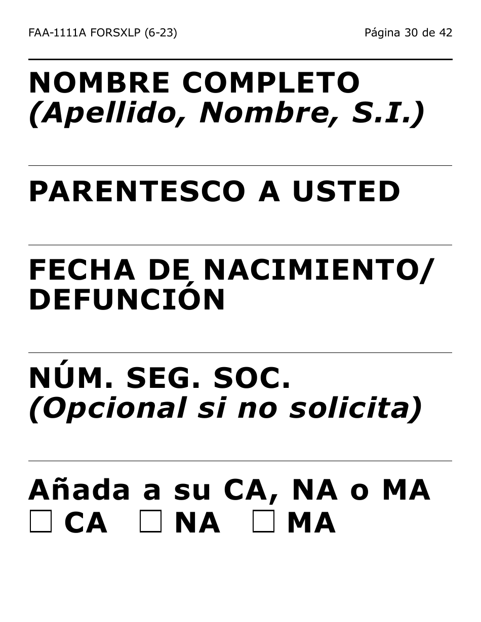 Formulario FAA-1111A-SXLP Formulario Para Verificar La Declaracion Del Participante (Letra Extra Grande) - Arizona (Spanish), Page 30