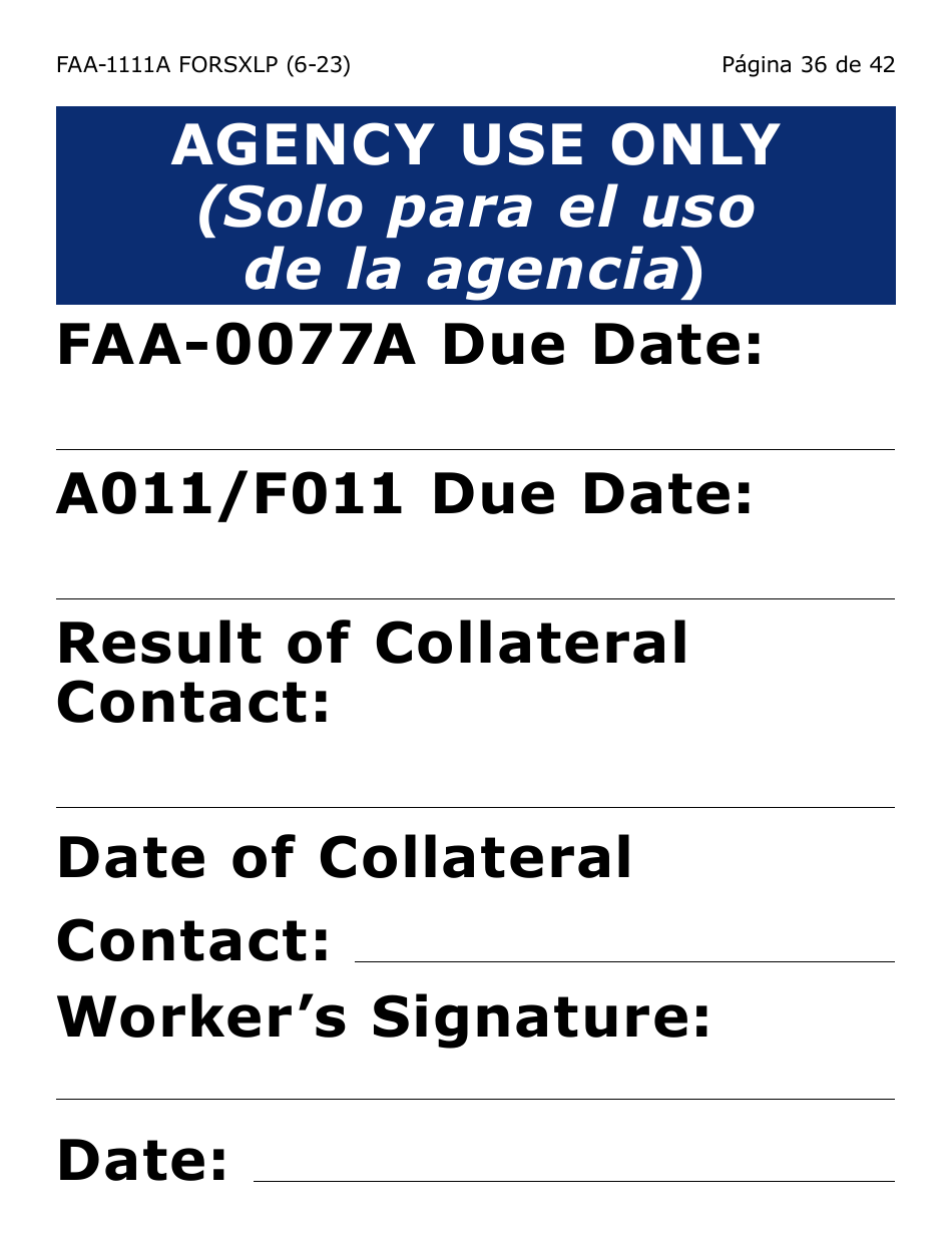 Formulario FAA-1111A-SXLP Formulario Para Verificar La Declaracion Del Participante (Letra Extra Grande) - Arizona (Spanish), Page 36