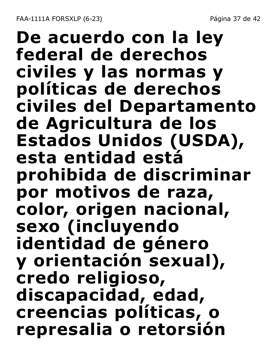 Formulario FAA-1111A-SXLP Formulario Para Verificar La Declaracion Del Participante (Letra Extra Grande) - Arizona (Spanish), Page 37