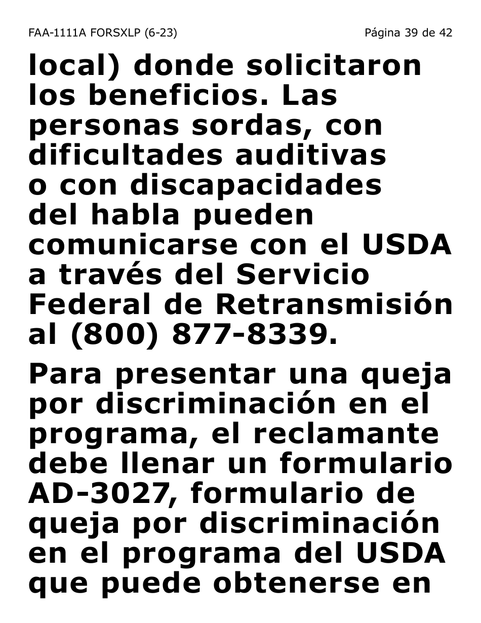 Formulario FAA-1111A-SXLP Formulario Para Verificar La Declaracion Del Participante (Letra Extra Grande) - Arizona (Spanish), Page 39