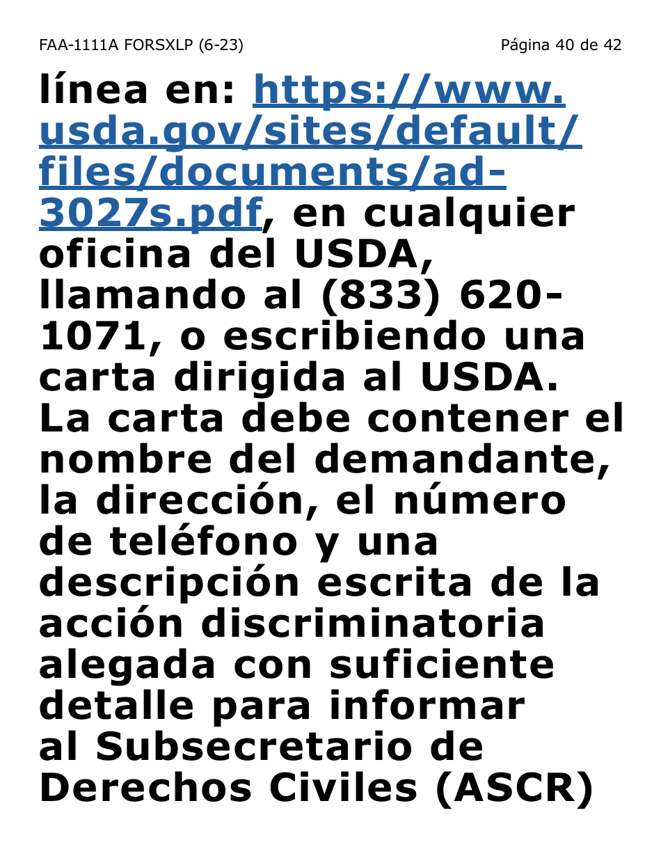 Formulario FAA-1111A-SXLP Formulario Para Verificar La Declaracion Del Participante (Letra Extra Grande) - Arizona (Spanish), Page 40