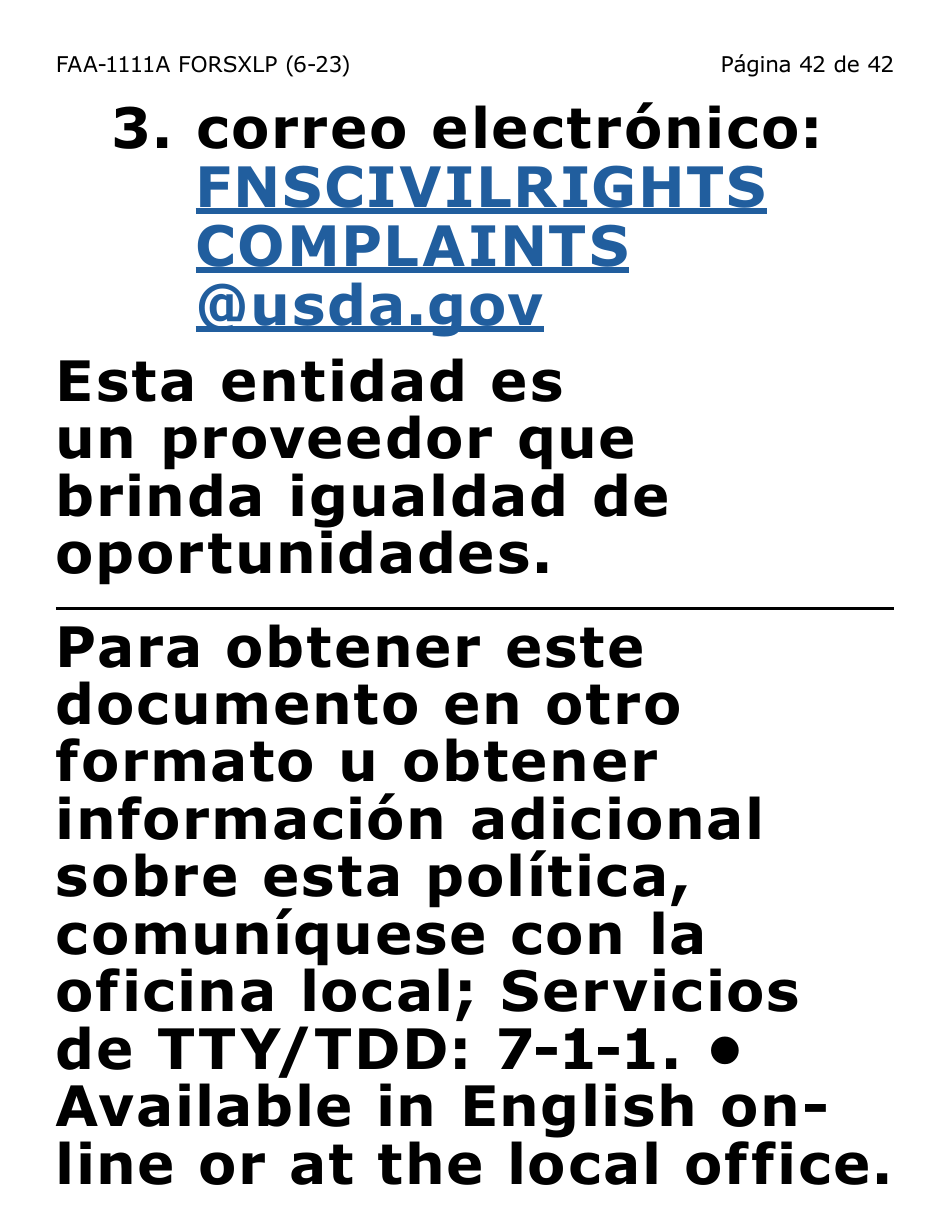 Formulario FAA-1111A-SXLP Formulario Para Verificar La Declaracion Del Participante (Letra Extra Grande) - Arizona (Spanish), Page 42