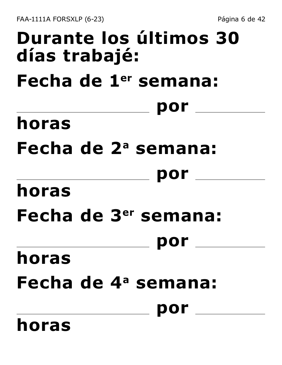 Formulario FAA-1111A-SXLP Formulario Para Verificar La Declaracion Del Participante (Letra Extra Grande) - Arizona (Spanish), Page 6