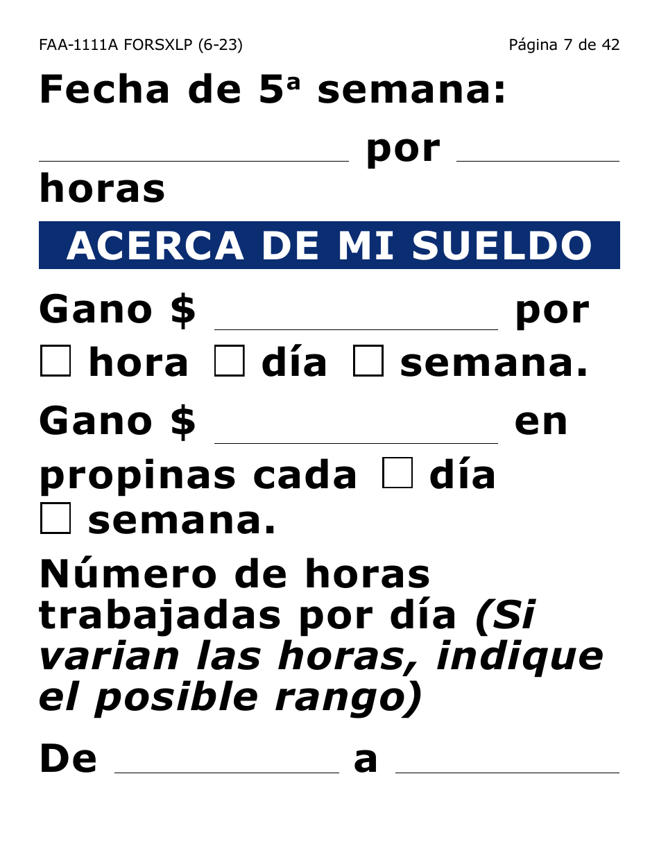 Formulario FAA-1111A-SXLP Formulario Para Verificar La Declaracion Del Participante (Letra Extra Grande) - Arizona (Spanish), Page 7