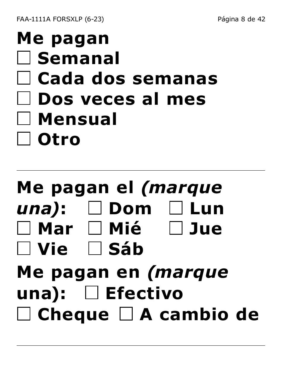 Formulario FAA-1111A-SXLP Formulario Para Verificar La Declaracion Del Participante (Letra Extra Grande) - Arizona (Spanish), Page 8