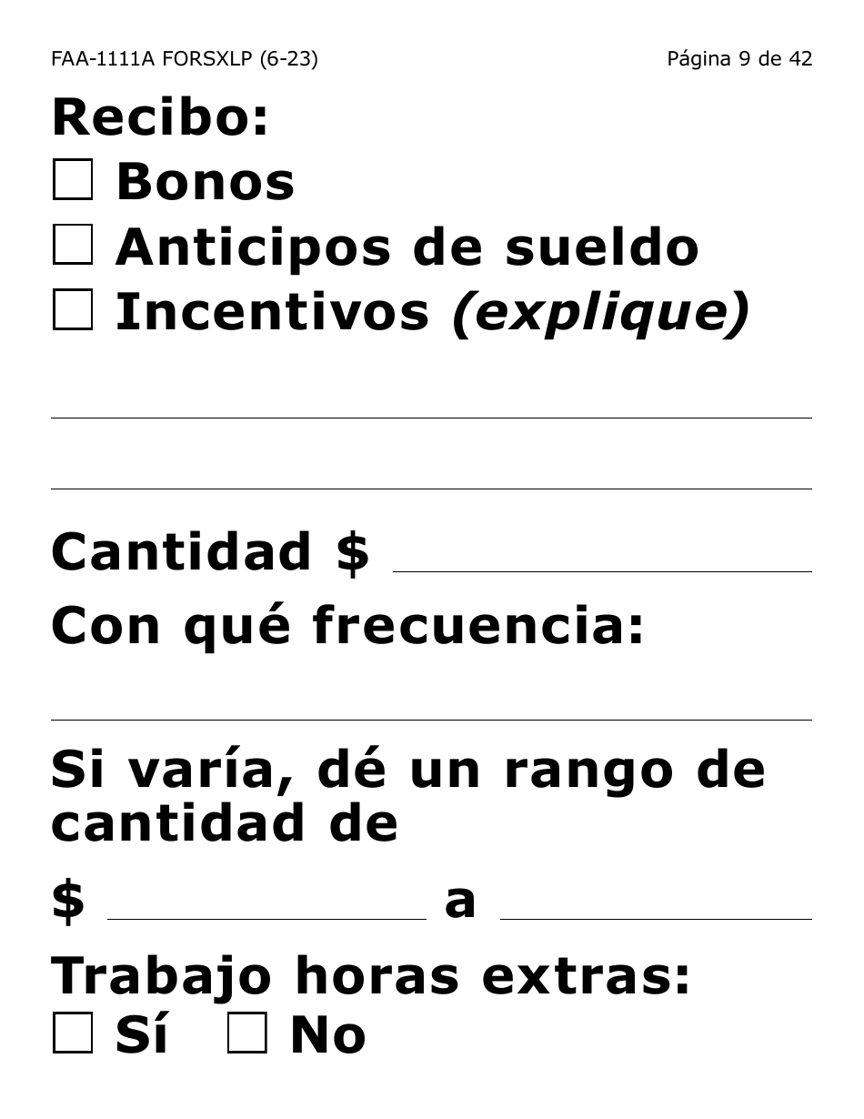 Formulario FAA-1111A-SXLP Formulario Para Verificar La Declaracion Del Participante (Letra Extra Grande) - Arizona (Spanish), Page 9