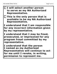 Form FAA-1826A-LP Nutrition Assistance (Na) Authorized Representative Request (Large Print) - Arizona, Page 5