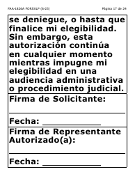 Formulario FAA-1826A-SXLP Solicitud De Representante Autorizado(A) Para Asistencia Nutricional (Na) (Letra Extra Grande) - Arizona (Spanish), Page 17