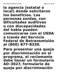 Formulario FAA-1826A-SXLP Solicitud De Representante Autorizado(A) Para Asistencia Nutricional (Na) (Letra Extra Grande) - Arizona (Spanish), Page 20