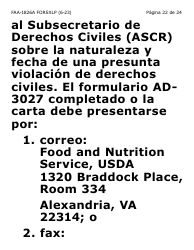 Formulario FAA-1826A-SXLP Solicitud De Representante Autorizado(A) Para Asistencia Nutricional (Na) (Letra Extra Grande) - Arizona (Spanish), Page 22