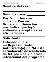 Formulario FAA-1493A-SXLP Solicitud De Representante Autorizado(A) (Letra Extra Grande) - Arizona (Spanish), Page 10