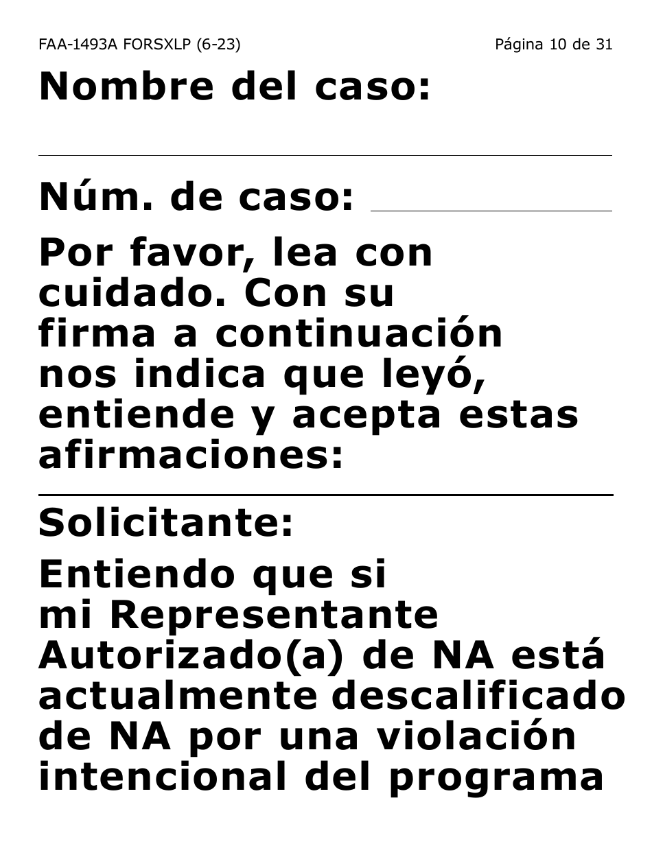 Formulario FAA-1493A-SXLP Solicitud De Representante Autorizado(A) (Letra Extra Grande) - Arizona (Spanish), Page 10