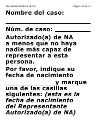 Formulario FAA-1493A-SXLP Solicitud De Representante Autorizado(A) (Letra Extra Grande) - Arizona (Spanish), Page 13