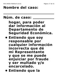 Formulario FAA-1493A-SXLP Solicitud De Representante Autorizado(A) (Letra Extra Grande) - Arizona (Spanish), Page 17