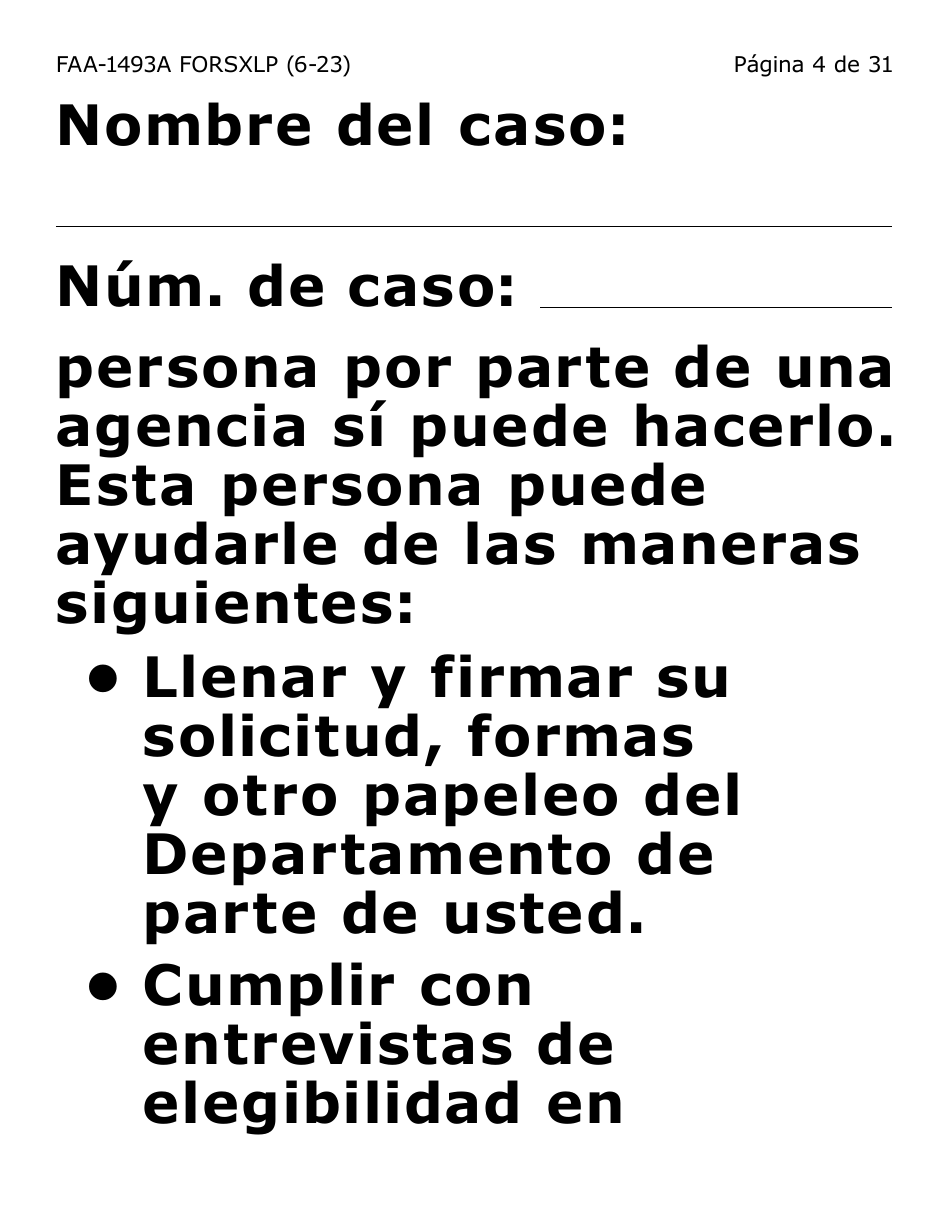 Formulario FAA-1493A-SXLP Solicitud De Representante Autorizado(A) (Letra Extra Grande) - Arizona (Spanish), Page 4