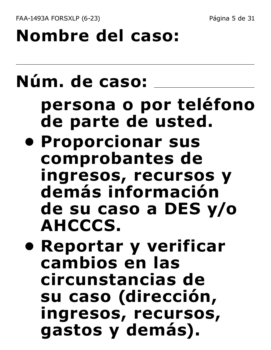 Formulario FAA-1493A-SXLP Solicitud De Representante Autorizado(A) (Letra Extra Grande) - Arizona (Spanish), Page 5