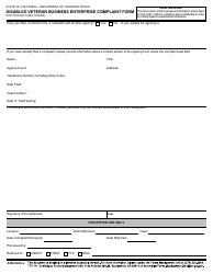 Form DOT OCR-0010 Disabled Veteran Business Enterprise Complaint Form - California, Page 2