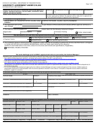 Form DOT ADM-3015UTC University Agreement Under $10,000 - California