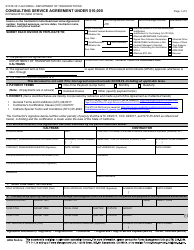 Form DOT ADM-3015C Consulting Service Agreement Under $10,000 - California