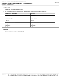 Form DOT ADM-3015C Consulting Service Agreement Under $10,000 - California, Page 2