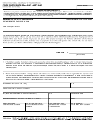 Document preview: Form DOT ADM-1508 Price Quote Proposal for Lump Sum - California