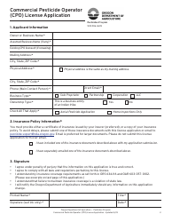 Commercial Pesticide Operator (Cpo) License Application - Oregon, Page 2