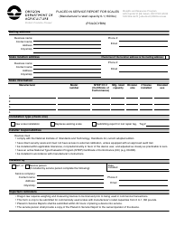Document preview: Placed in Service Report Form - Small Scales (Psilocybin 1,160 Lb Capacity) - Oregon
