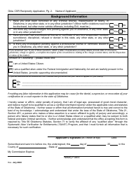 Certified Shorthand Reporters Application for Certification by Reciprocity - Oklahoma, Page 2