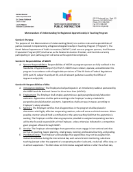 Memorandum of Understanding for Registered Apprenticeship in Teaching Program - North Dakota