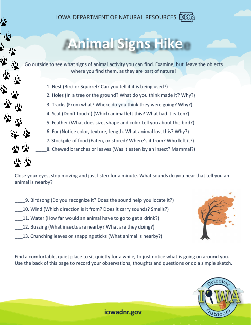 Animal Signs Hike - Iowa